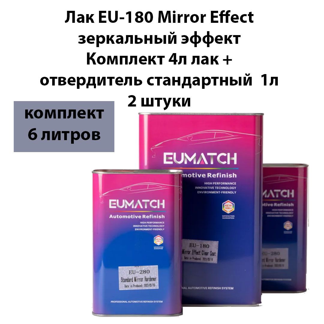 Лак прозрачный с зеркальным эффектом EUMATCH Mirror Effect 4л + отвердитель 2л