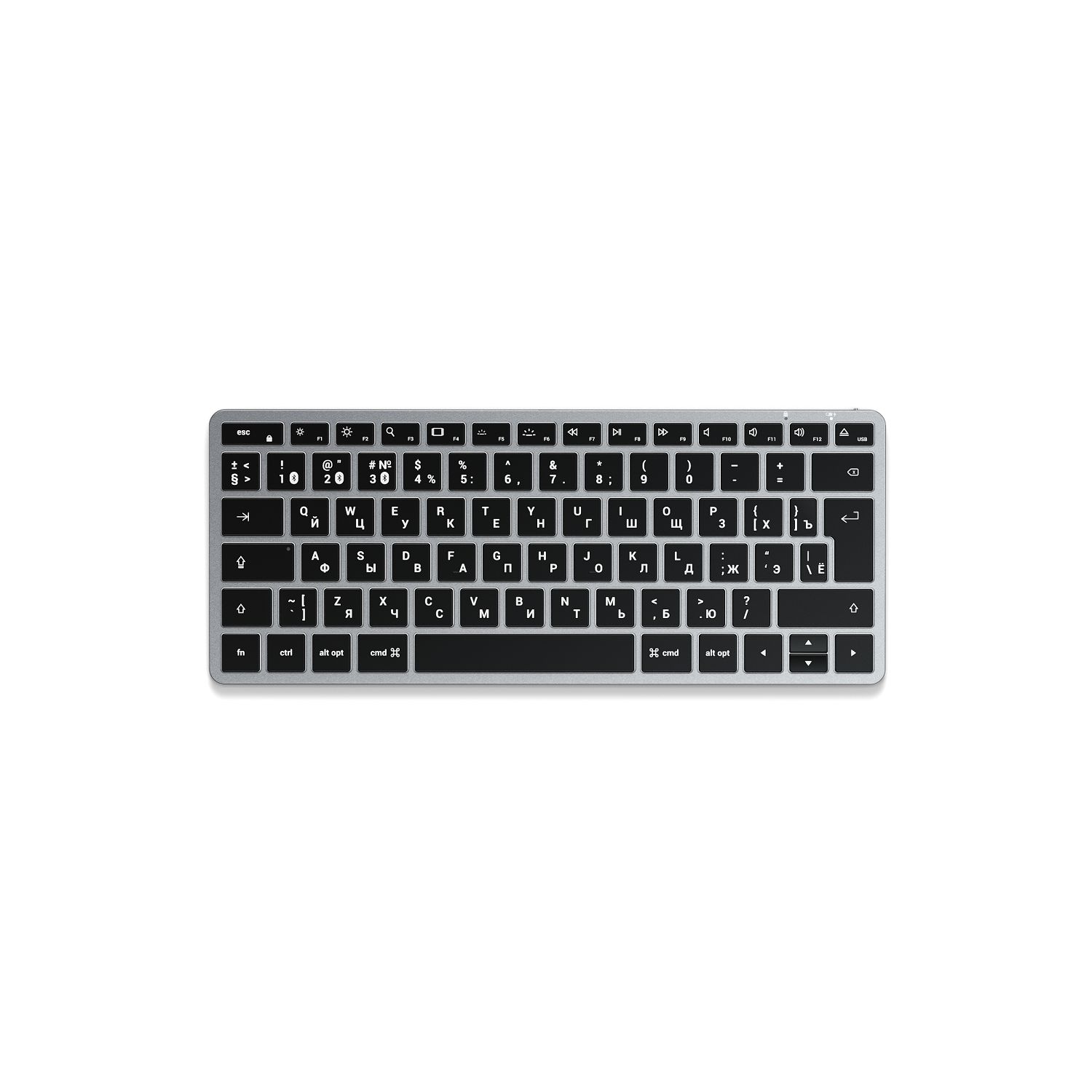 Беспроводная клавиатура Satechi Slim X1 Bluetooth Keyboard-RU ST-BTSX1M-RU. Раскладка - Русская. Цвет- Серый космос.