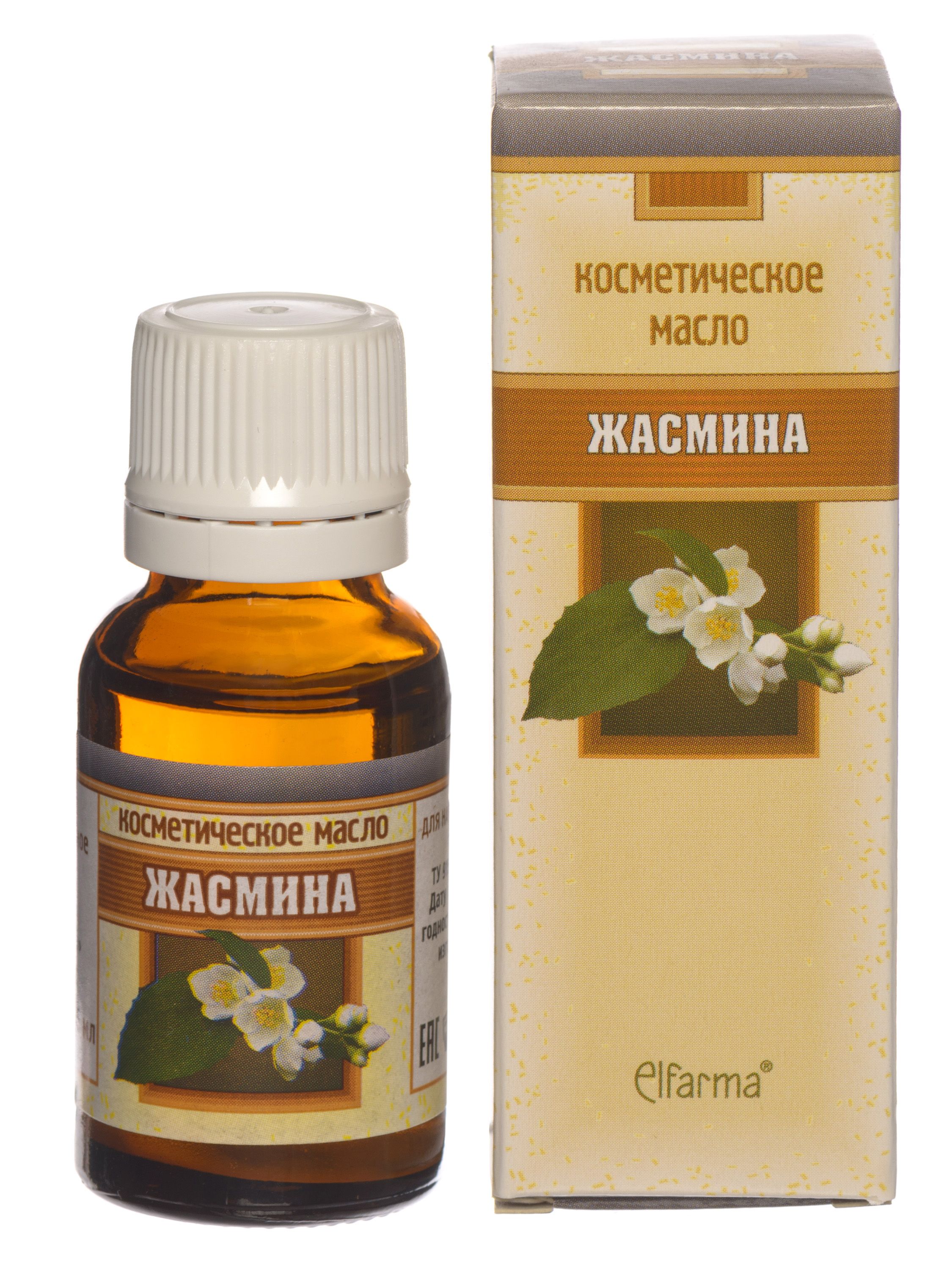 Elfarma, Жасмин масло косметическое натуральное для лица, для тела, массажа, ароматерапия 15 мл