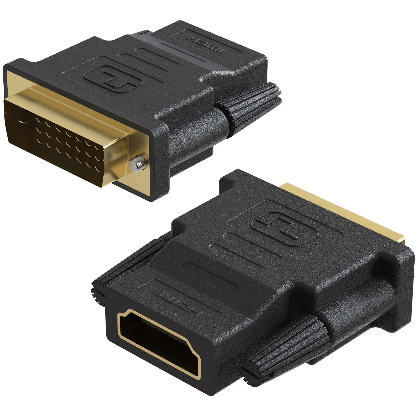 АдаптерпереходникGSMINRT-90HDMI(F)-DVI-D(M)(24+1Pin)(Черный)