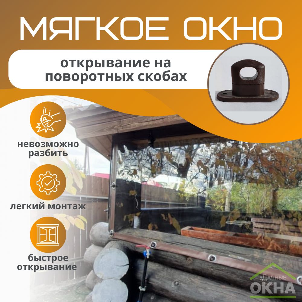 Мягкое окно на поворотных скобах, коричневый кант, В1100хШ1600