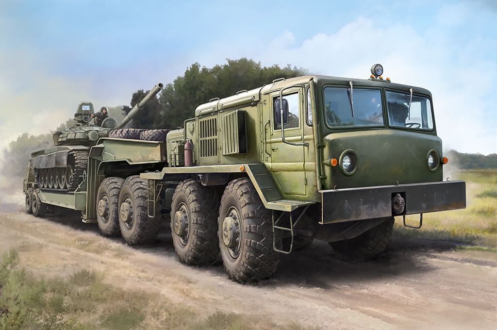 Сборная модель 07195P Сборная модель MAZ-537G Late Production type with MAZ/ChMZAP-5247G semitrailer Trumpeter