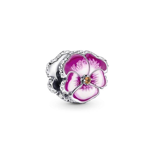 Floral charm. Pansy Flower pandora. Пандора Анютины глазки Шарм. Фиалка Шарм Пандора. Pandora Шарм с цветком.