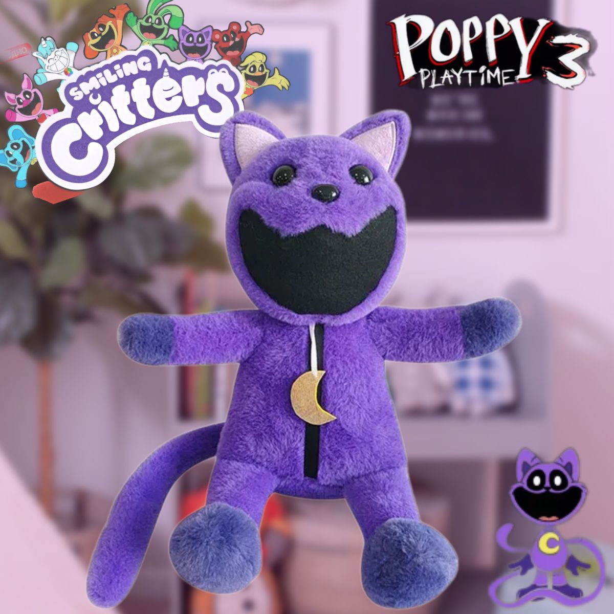 Улыбающиеся твари CatNap Poppy Playtime 3 Кэтнэп, плюшевая игрушка  фиолетовая - купить с доставкой по выгодным ценам в интернет-магазине OZON  (1529416370)