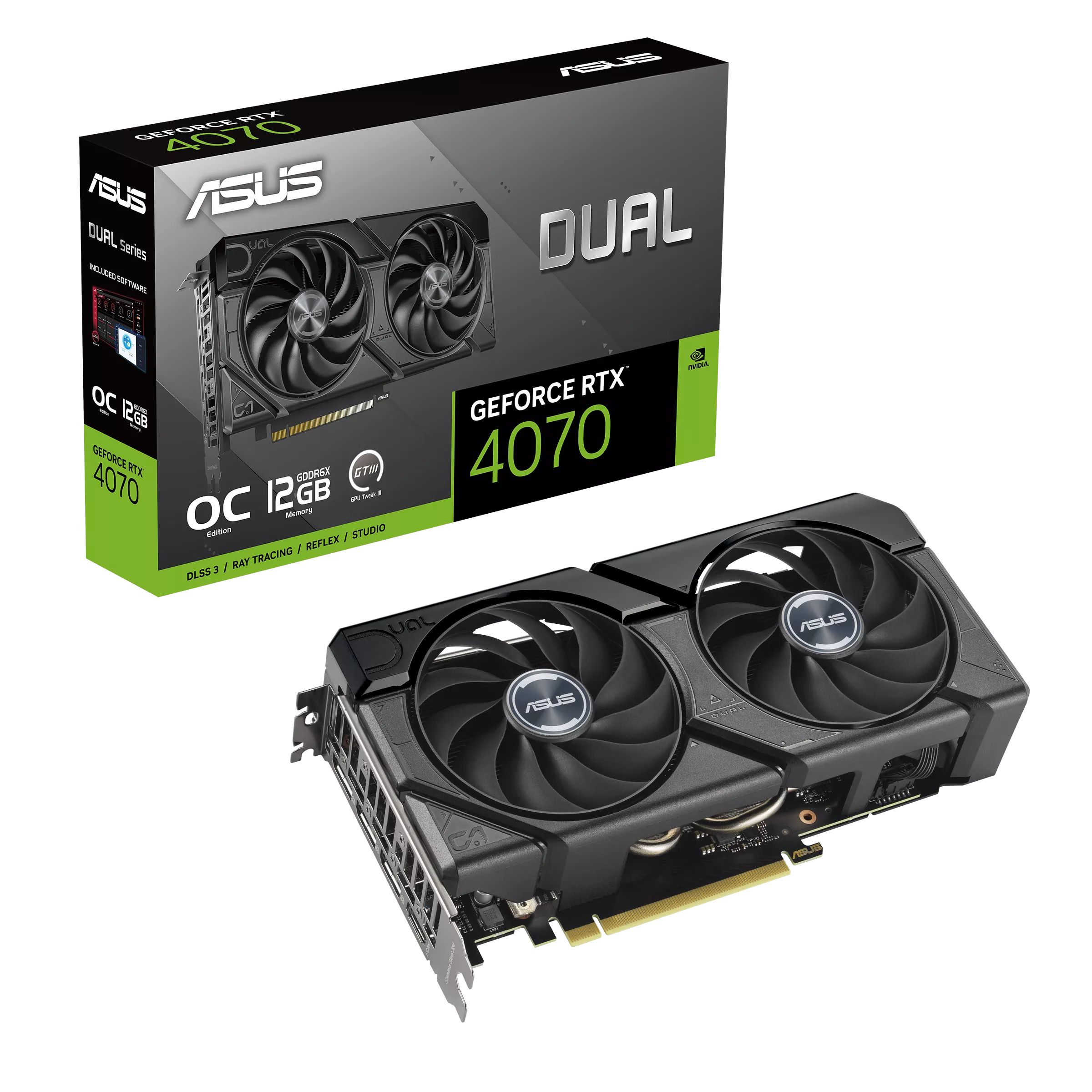 ASUSВидеокартаGeForceRTX4070DualEVOOCEdition12ГБ(DUAL-RTX4070-O12G-EVO).Уцененныйтовар