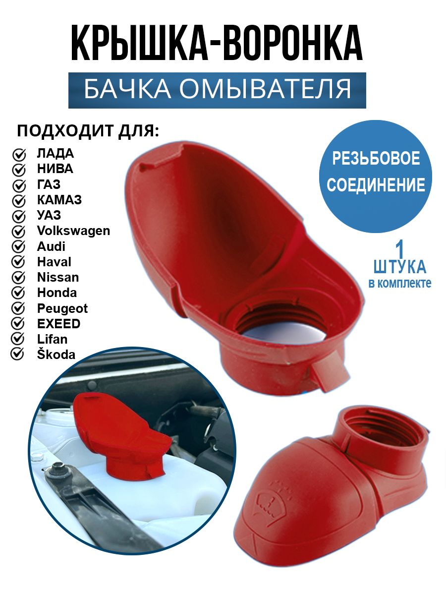 Крышка воронка бачка омывателя ВАЗ и VAG, накручивающаяся, арт. 6V0955485