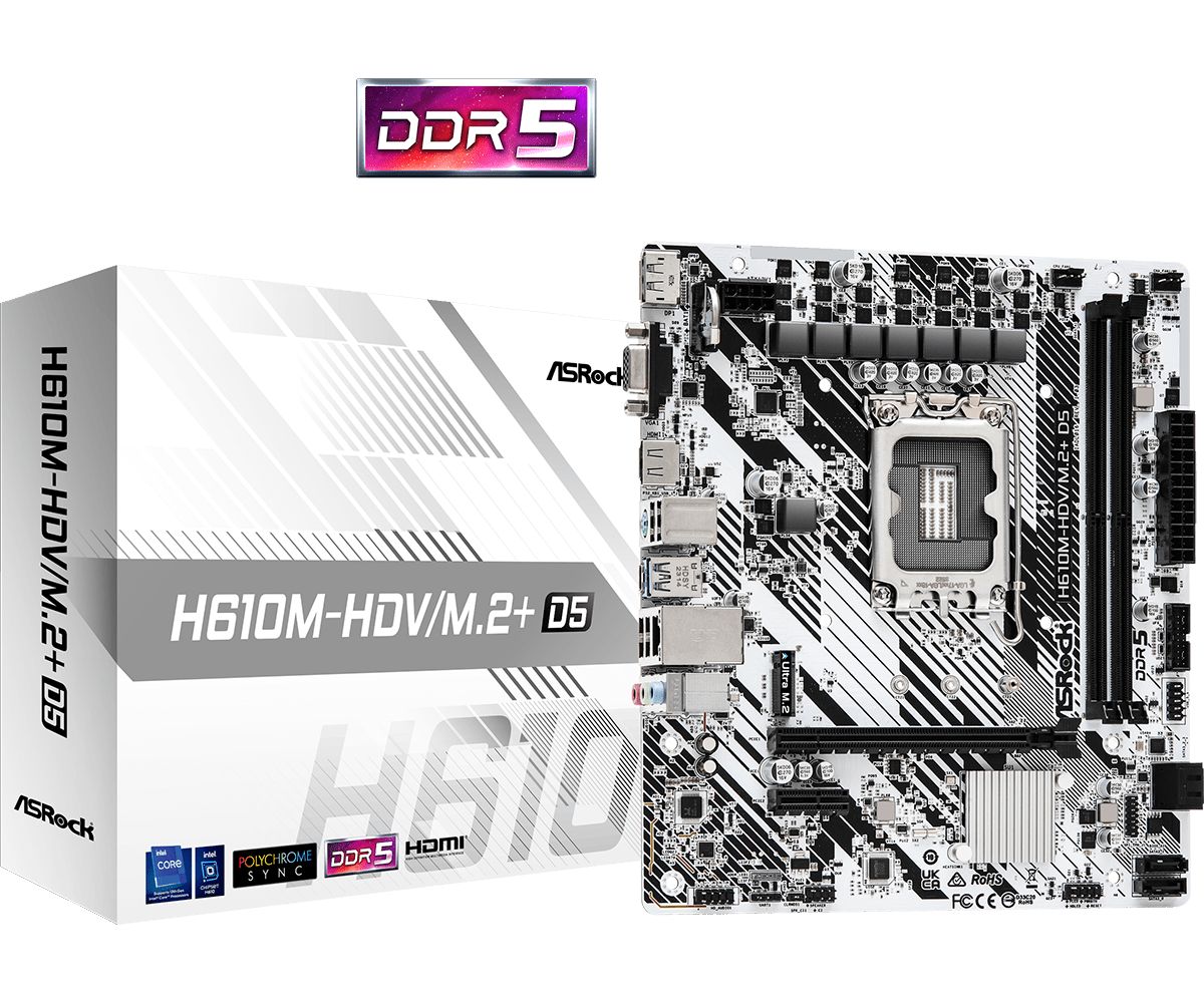 ASRockМатеринскаяплатаH610M-HDV/M.2+D5DDR5