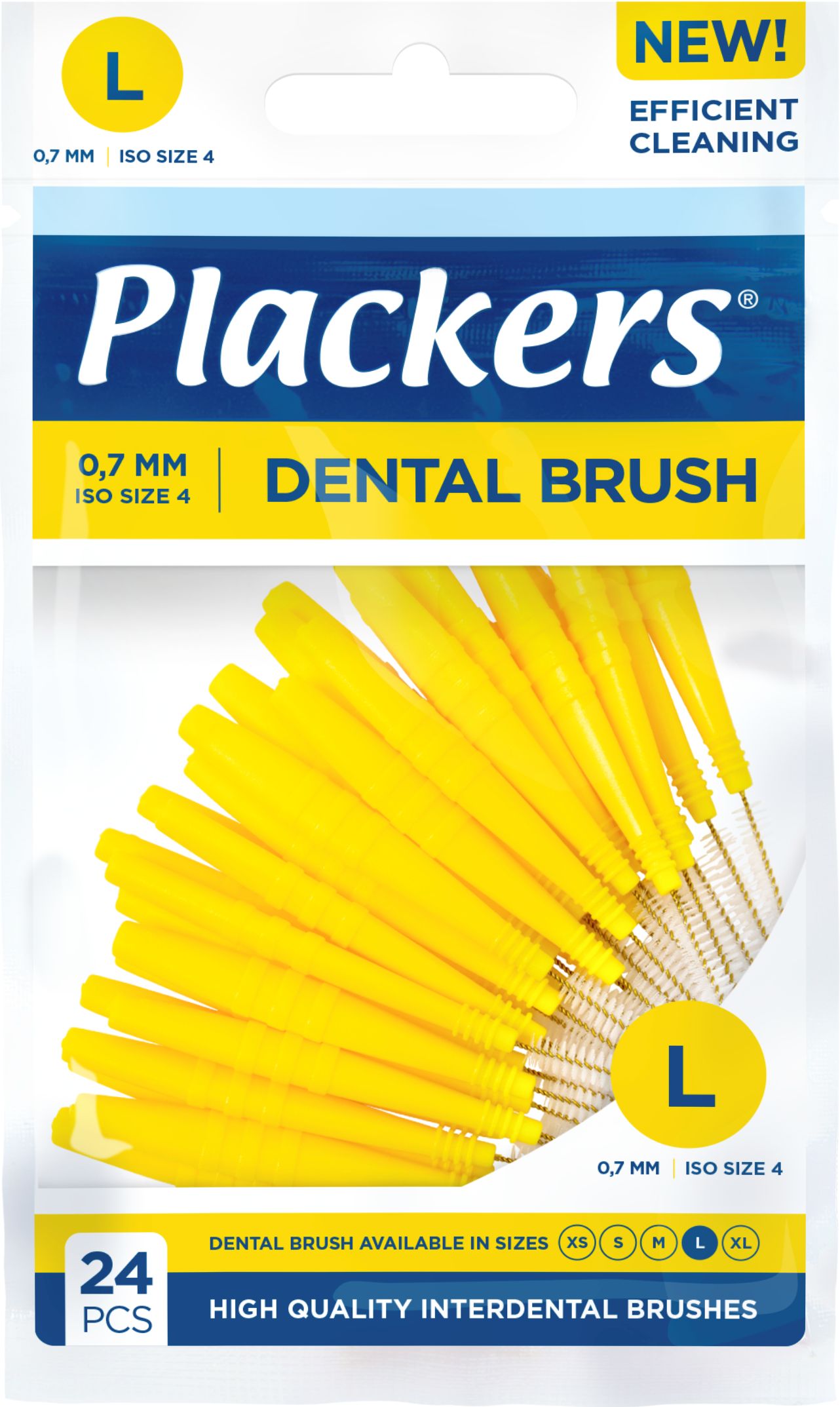 Межзубные ершики Plackers Dental Brush L, 0,7 мм. (24 шт.)