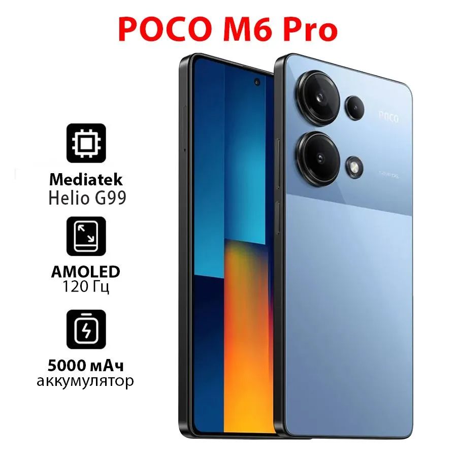 Смартфон Poco M6 pro - купить по выгодной цене в интернет-магазине OZON  (1450624844)