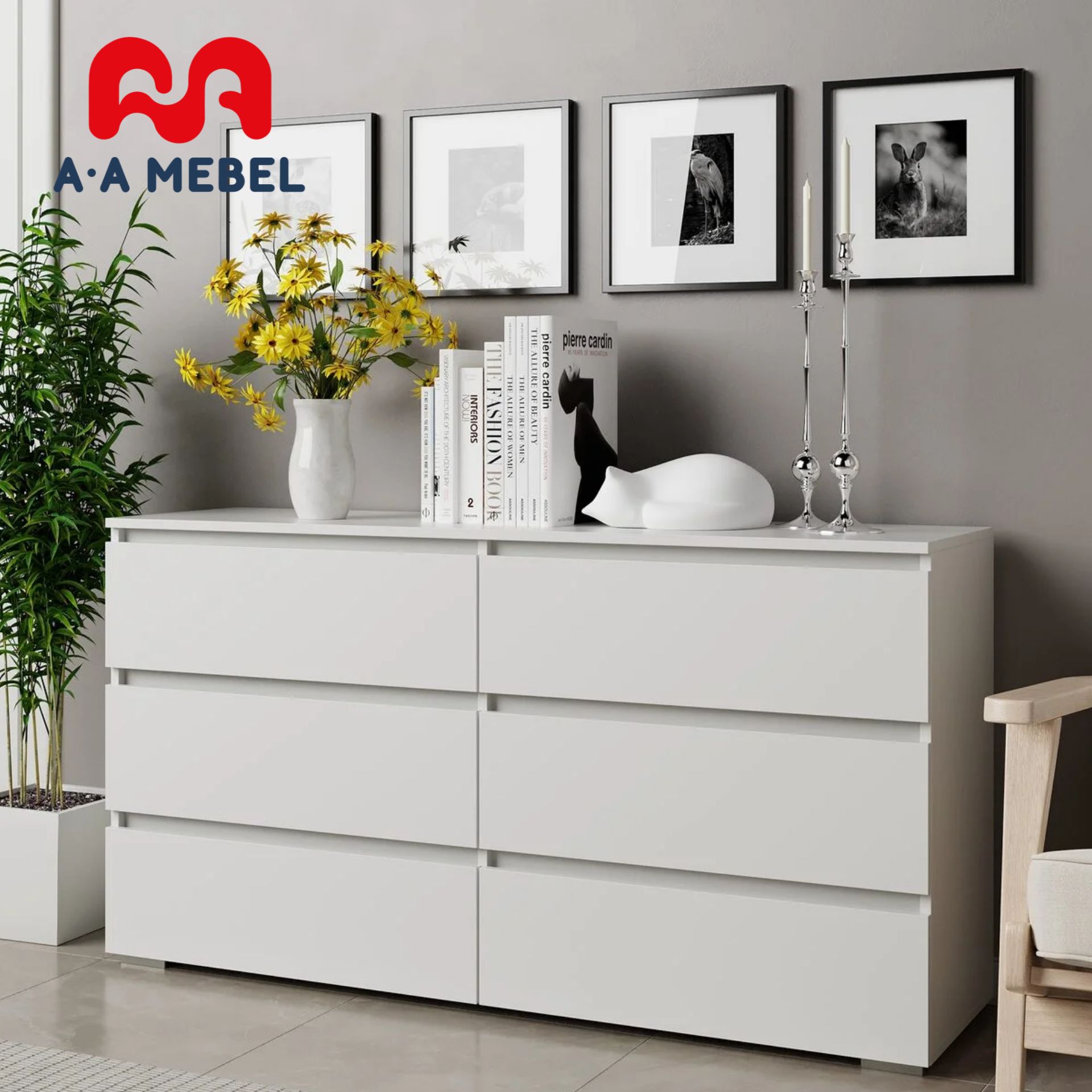 Комод A-A MEBEL комоды, 140x40x77 см, 6 ящ. - купить по выгодной цене в  интернет-магазине OZON (630915020)