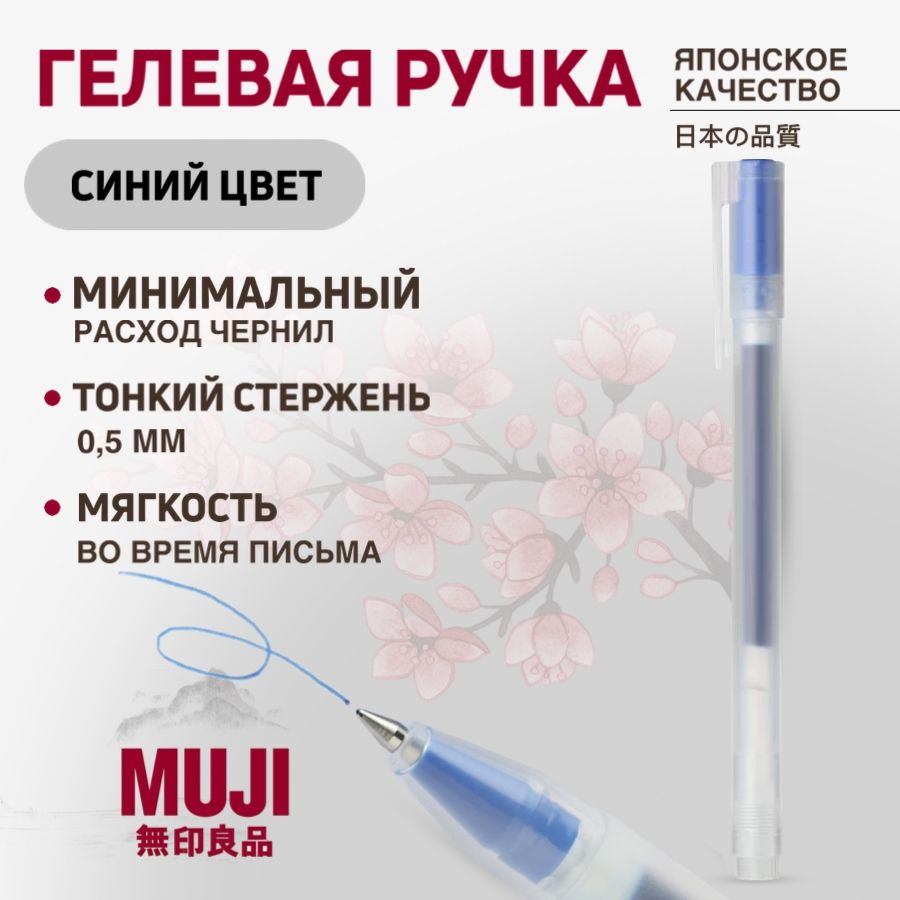 Гелевая ручка MUJI синяя 0,5 мм