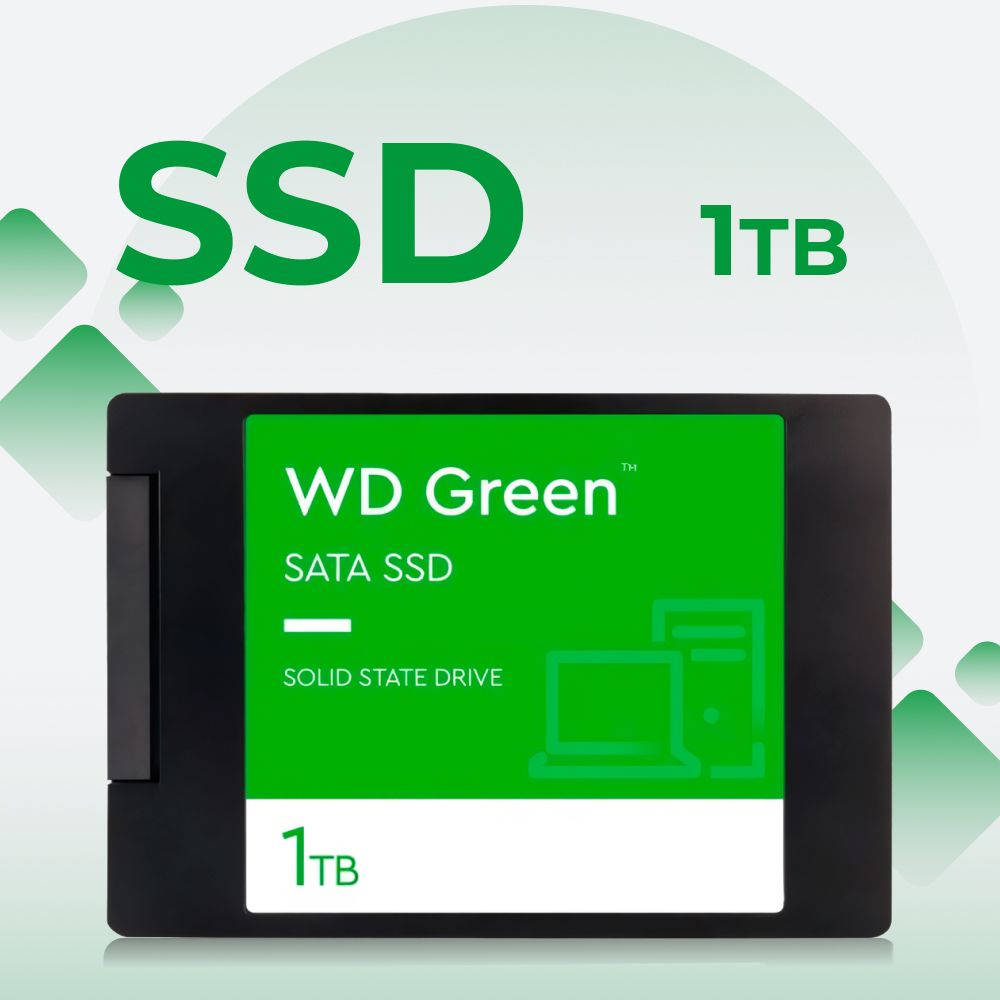 WesternDigital1ТБВнутреннийSSD-дискGreen2.5"SATA36.0Гбит/с(WDS100T2G0A)