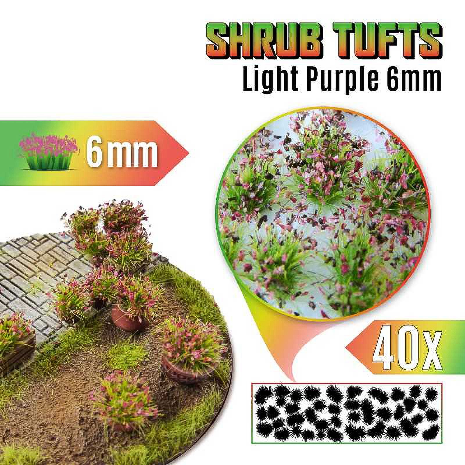 Green Stuff World: Кусты для макетов и диорам Shrub Tufts 6 mm - Light Purple