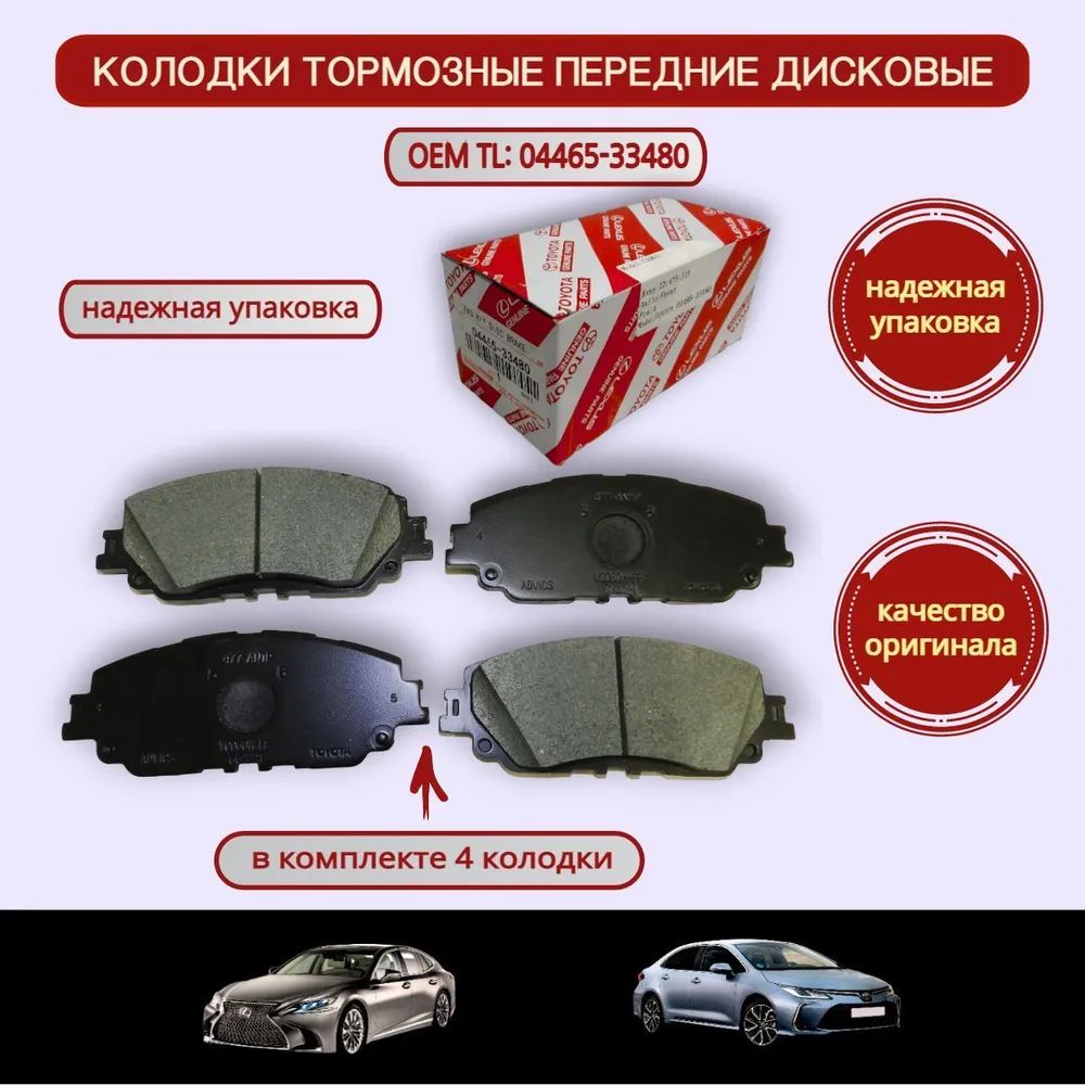 ToyotaКолодкитормозныедисковыеПередние,арт.0446533480