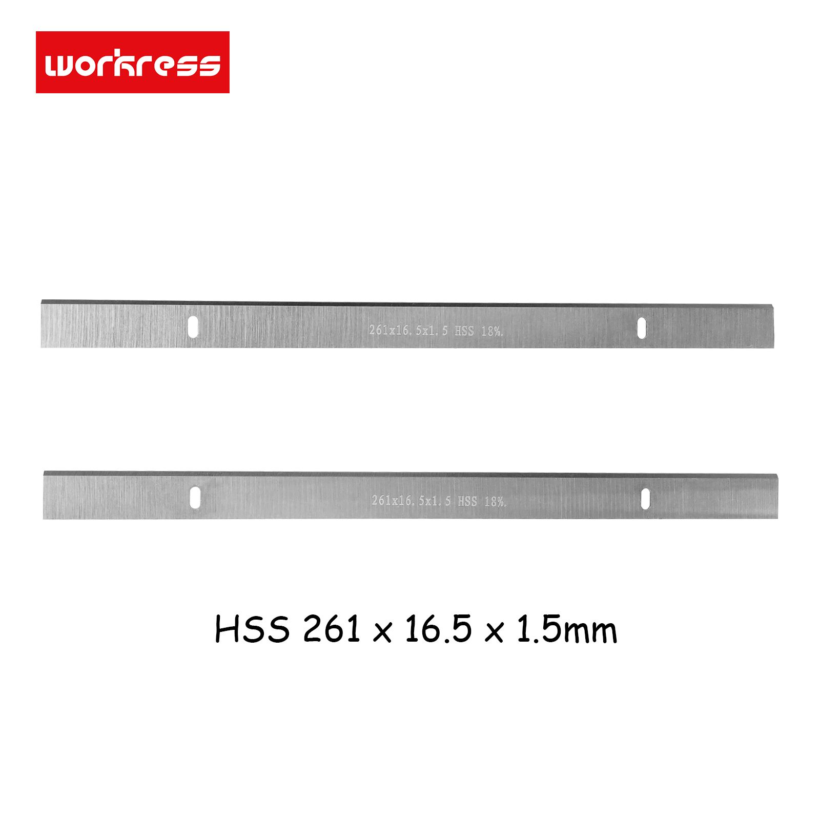 HSS Ножи строгальные, лезвия строгальные 261x16,5x1,5 мм,261x16.5x1.5 мм, для рейсмусового станка Scheppach HMS1070, JET JPT-10B, Erbauer EPT1500