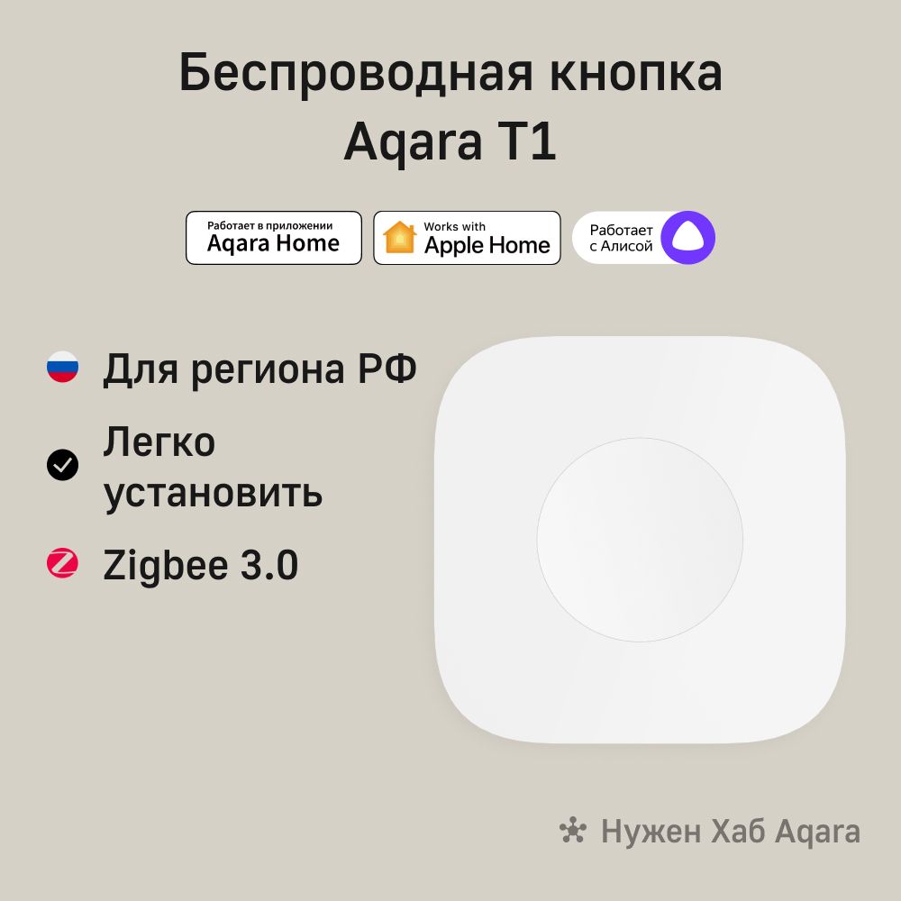 Беспроводная кнопка Aqara T1, модель WB-R02D, умный дом с Zigbee, работает с Алисой