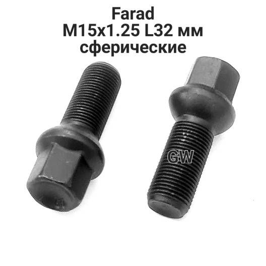 Болты колесные М15х1.25 черные 32 мм для Mercedes (10шт.)
