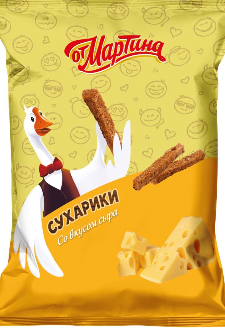 Сухарики со вкусом сыра 60г.