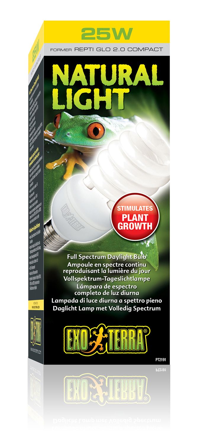 EXO TERRA Лампа полного спектра "Reptile Natural Light Former UVB2.0 Compact", 25 W