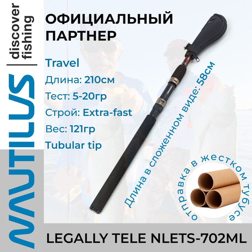 Спиннинг Nautilus Legally Tele NLETS-702ML 210см 5-20гр