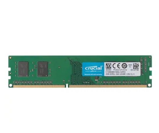 CrucialОперативнаяпамятьдлякомпьютераDDR3PC128001600Mhz1x2ГБ(МодельCT25664BD160BJ)