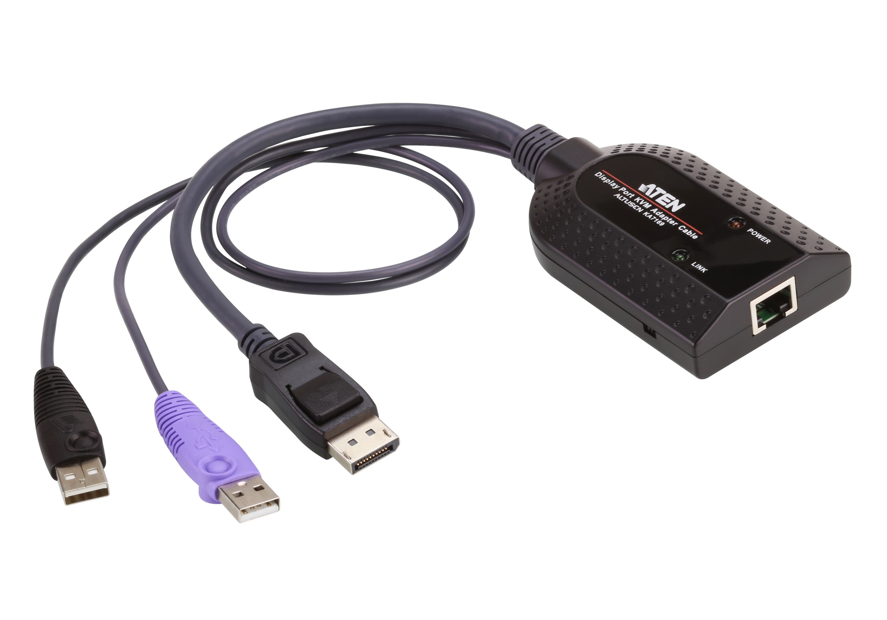 Адаптеры kvm usb. Квм-адаптер usb, displayport и поддержкой virtual media и smart card. переходник sas usb. aten kh1508a.
