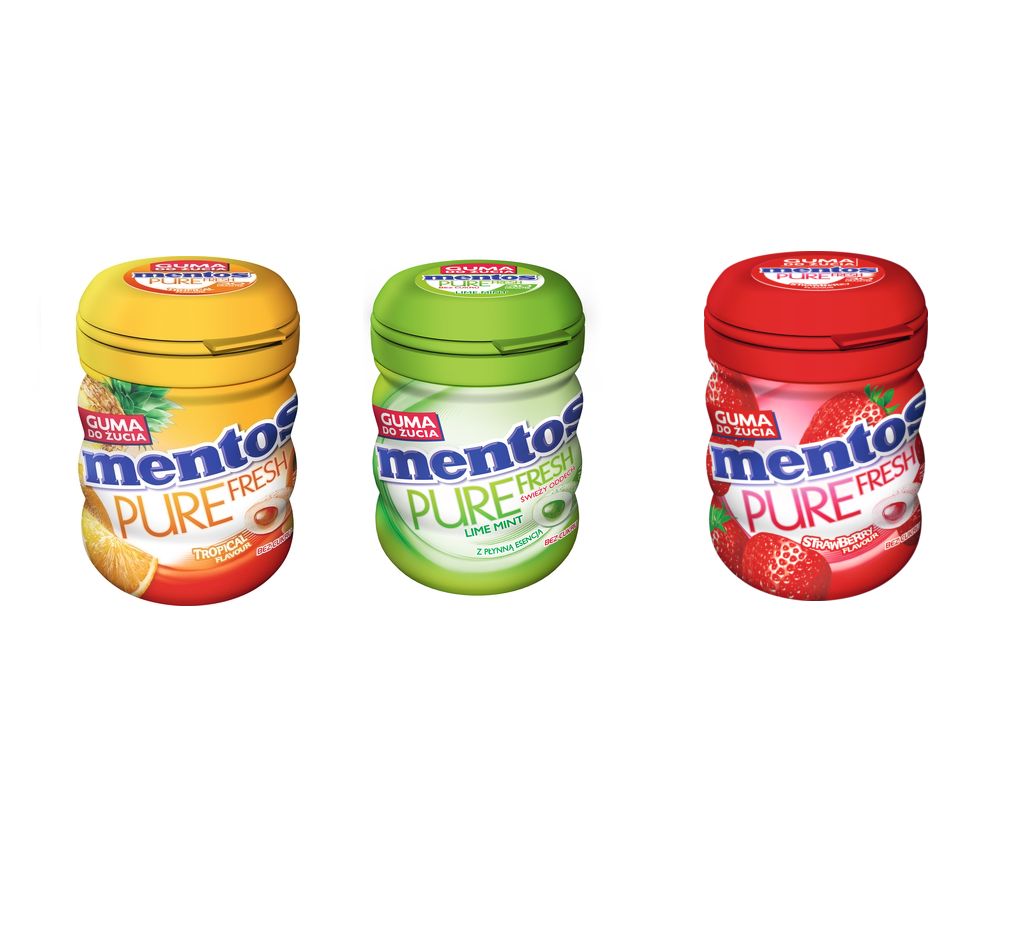 Жевательная резинка Mentos pure fresh набор 3 шт по 60 гр