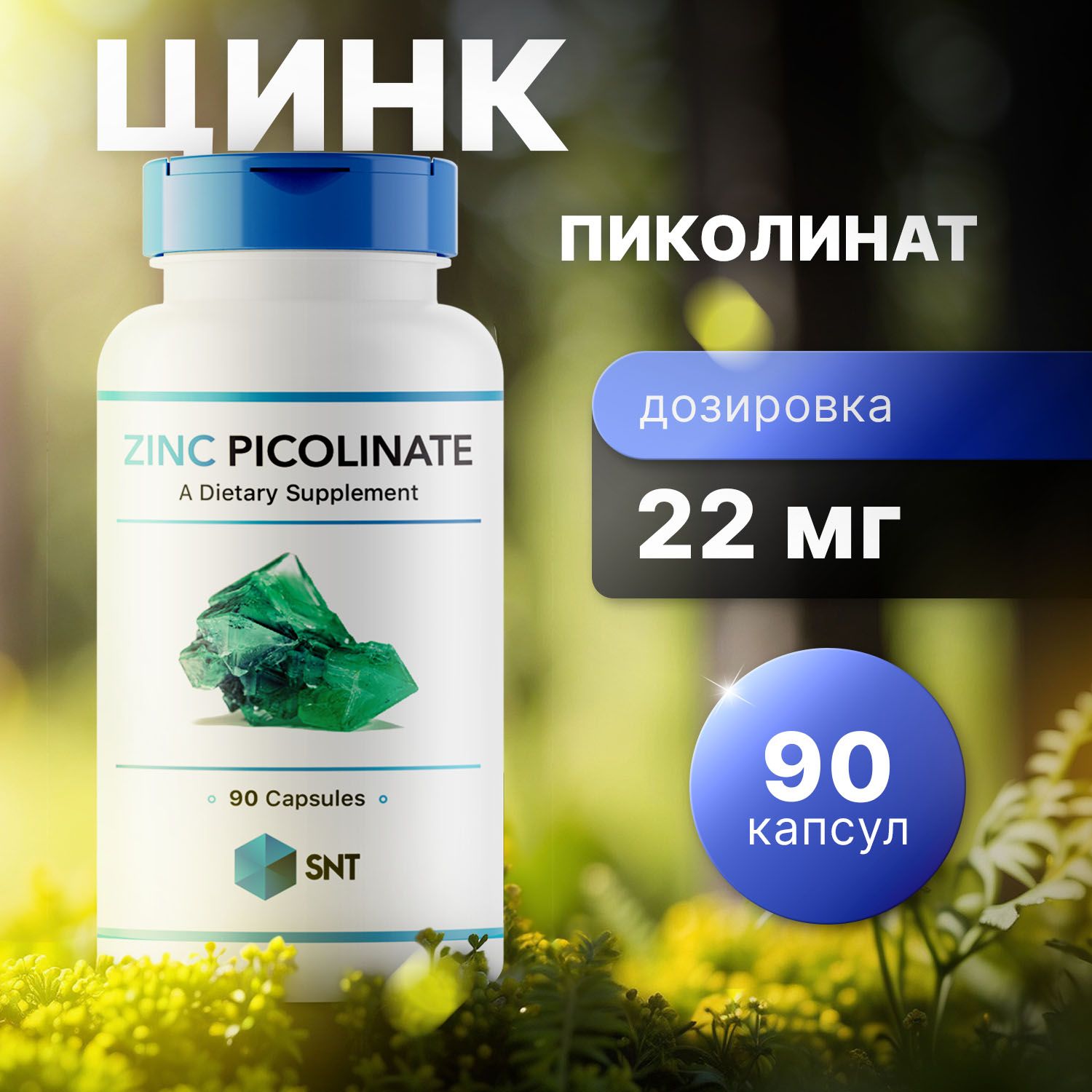 SNT Цинк пиколинат, Zinc Picolinate 22 мг 90 капсул