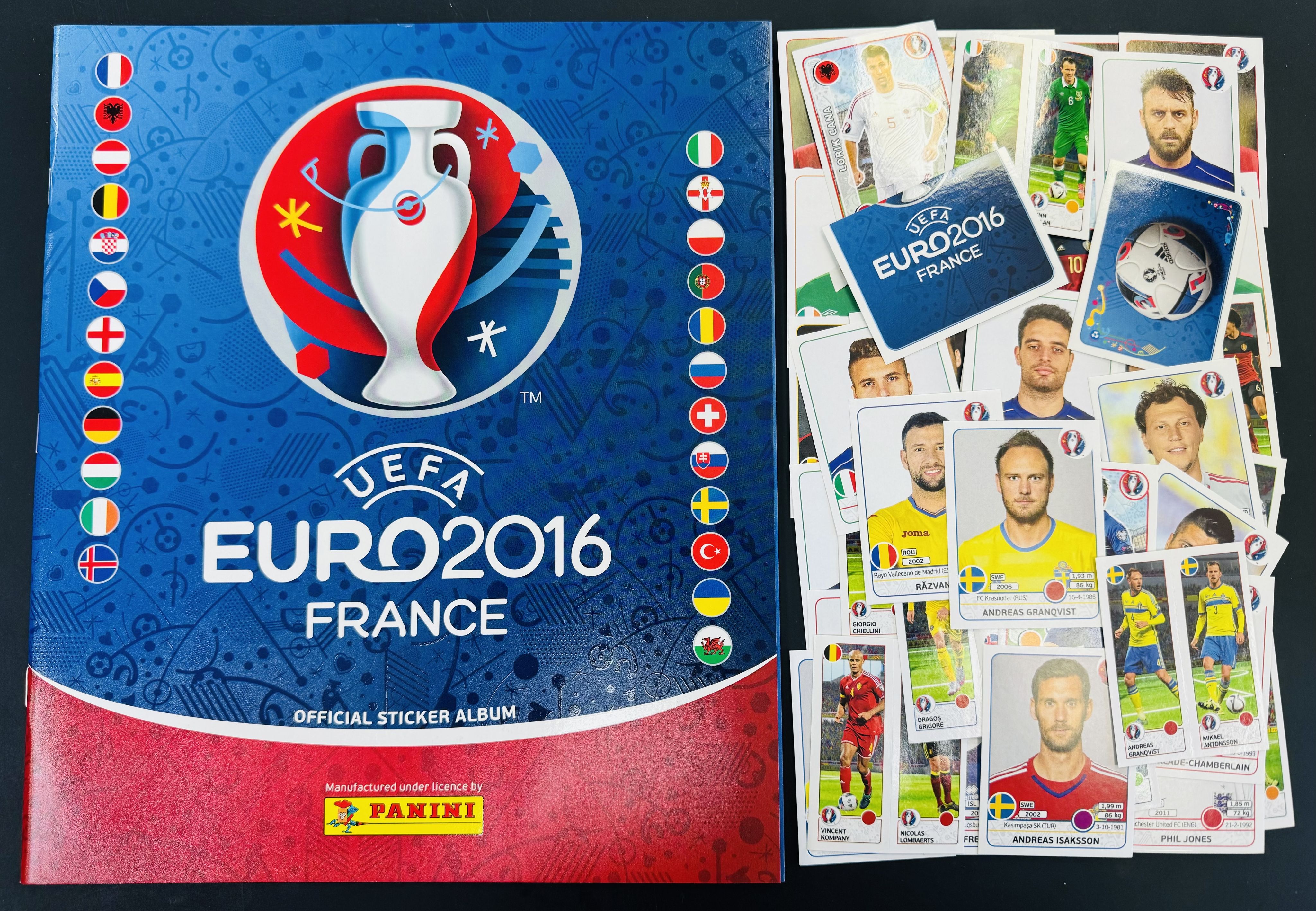 Panini Euro 2016 пустой альбом + 50 стикеров