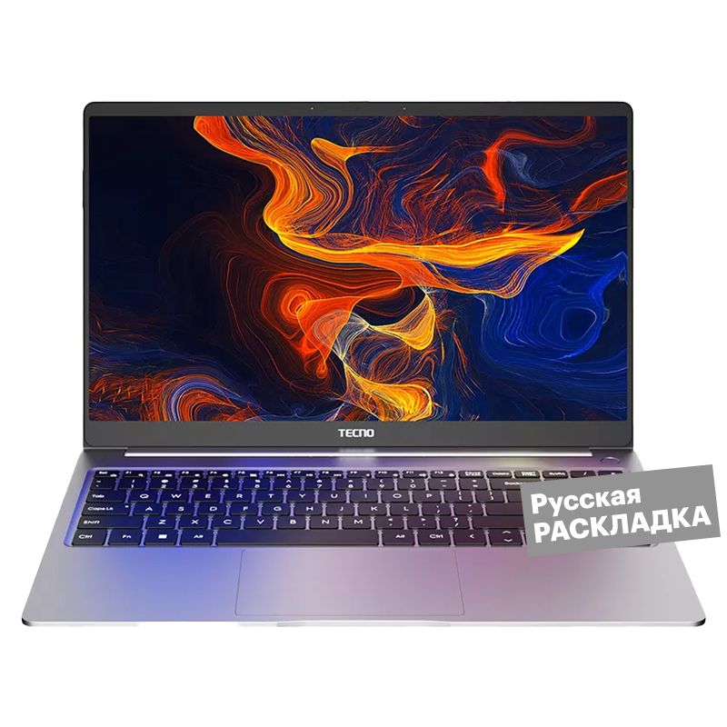 Tecno Megabook T1 Ноутбук 15.6", AMD Ryzen 5 5560U, RAM 16 ГБ, SSD 512 ГБ, AMD Radeon Graphics, Windows Home, (R5-5560U), серебристый, Русская раскладка