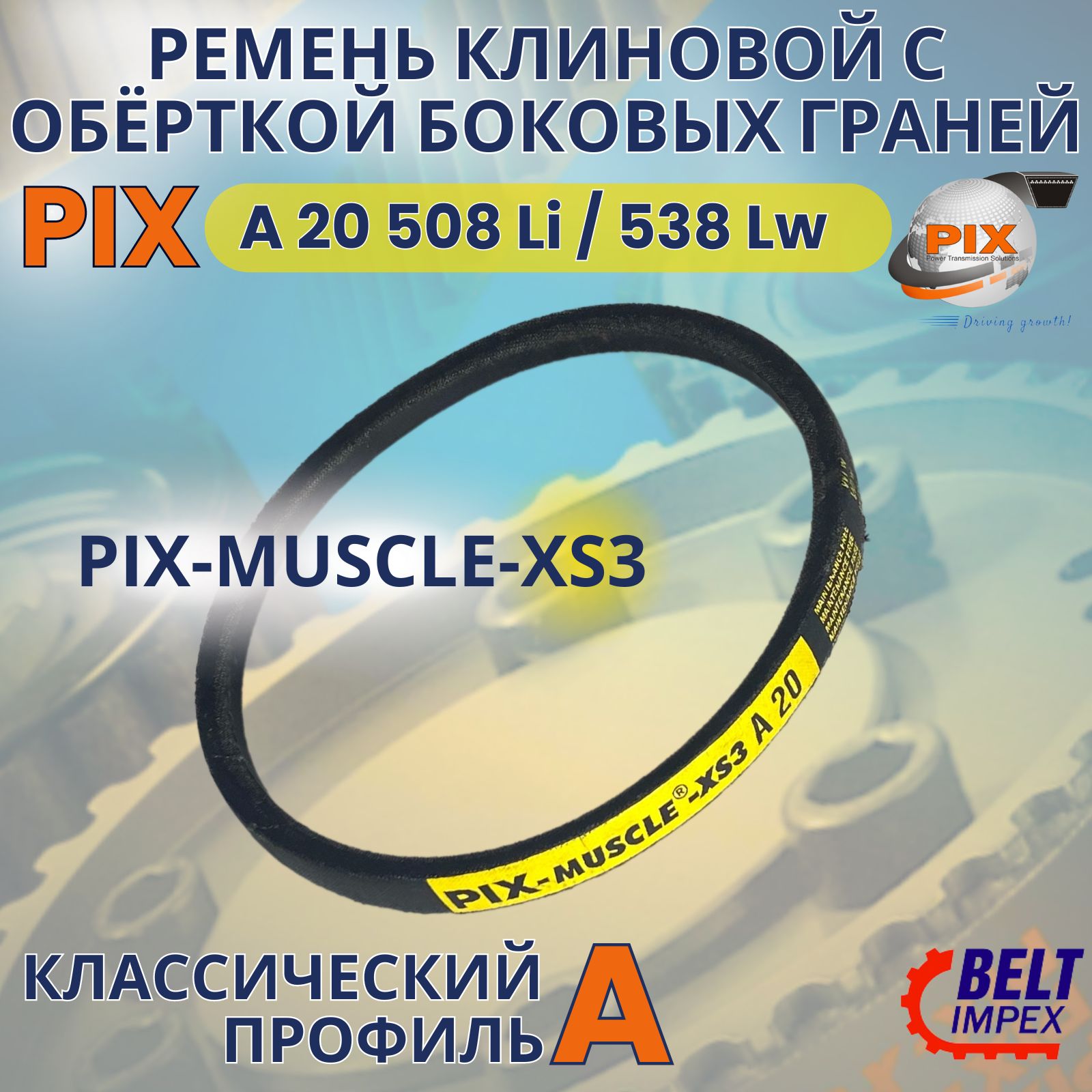 PIX-MUSCLE-XS3 Ремень клиновой/A 20 508 Li/538 Lw/Классическое сечение