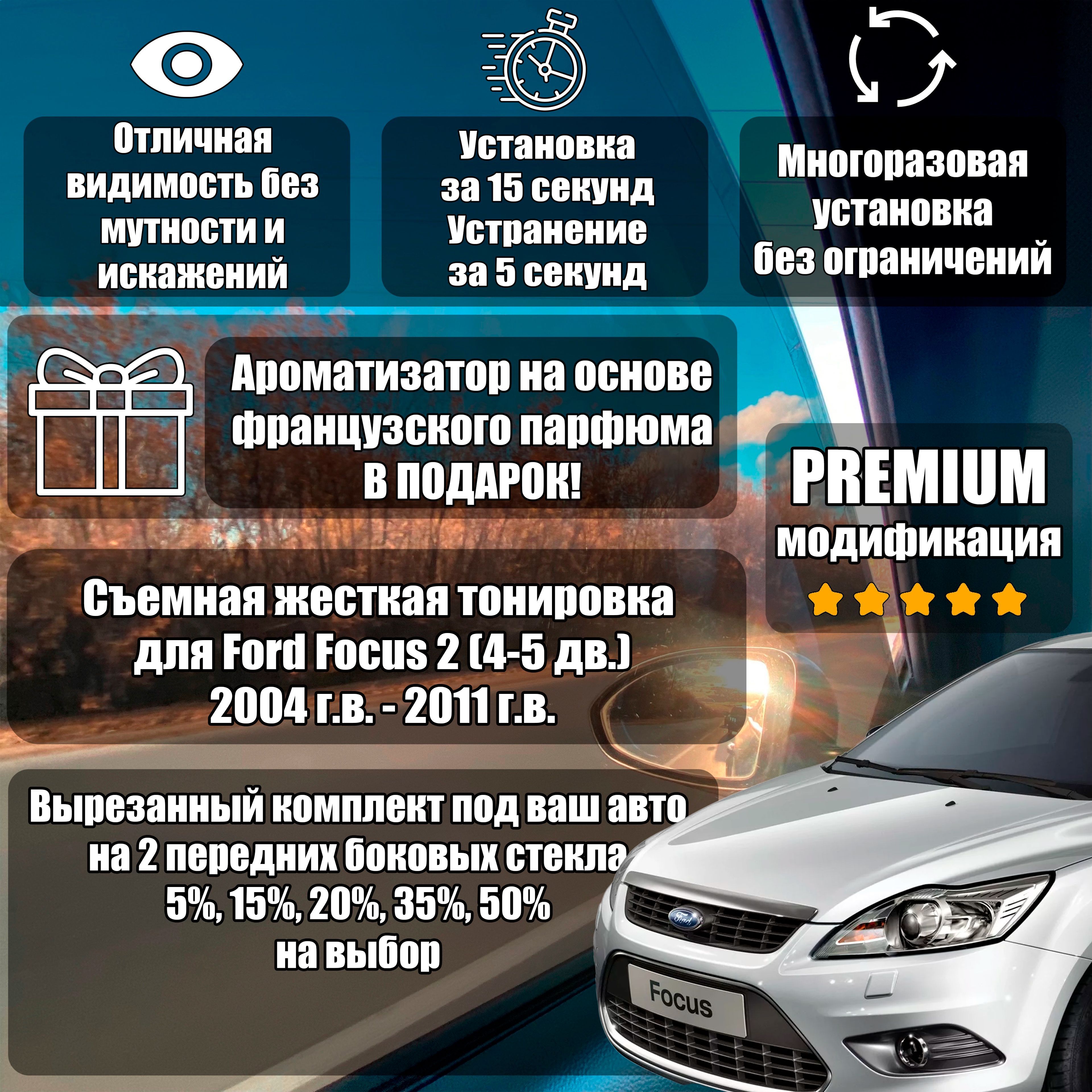 Тонировка Ford FOCUS (Форд Фокус) в Москве