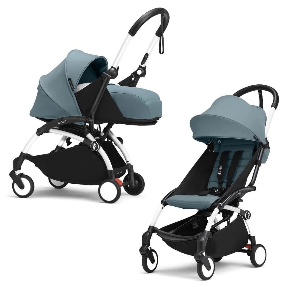 Коляска 2в1 Stokke YOYO 3 c мягкой люлькой New Born Pack White Aqua