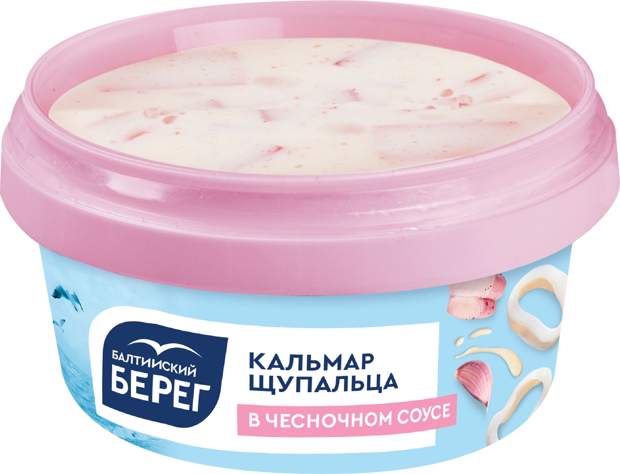 КальмарБАЛТИЙСКИЙБЕРЕГщупальцавчесночномсоусе,210г/Морепродукты