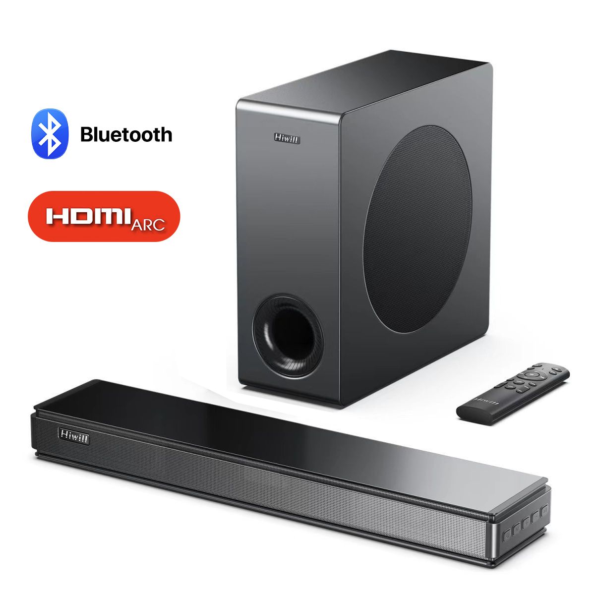 саундбарссабвуферомдлятелевизора,компьютера,домашнегокинотеатра/Bluetooth/HDMI,Черный