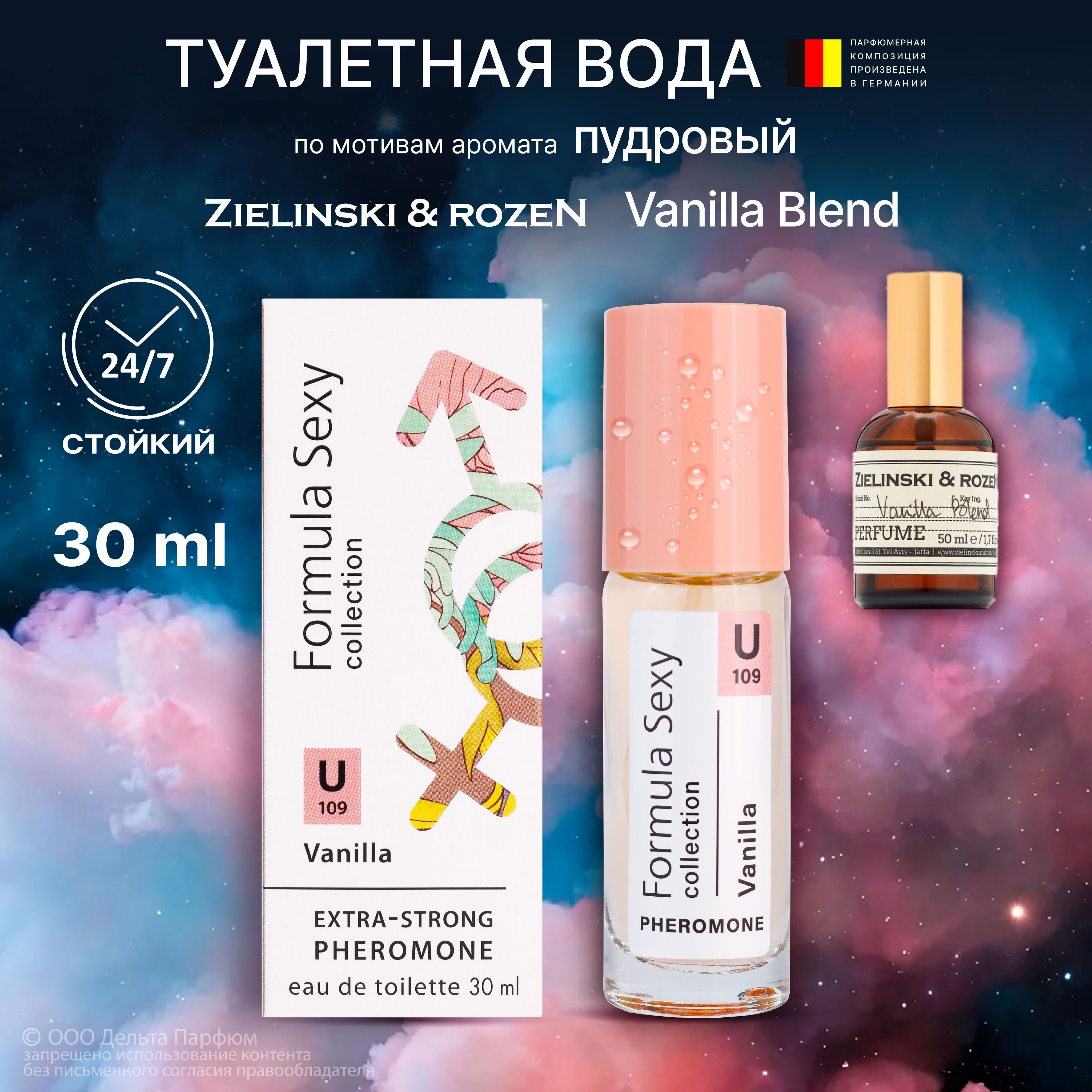 Туалетная вода женская сладкая с феромонами Formula Sexy collection Vanilla ванилла ваниль унисекс (U109) 30мл