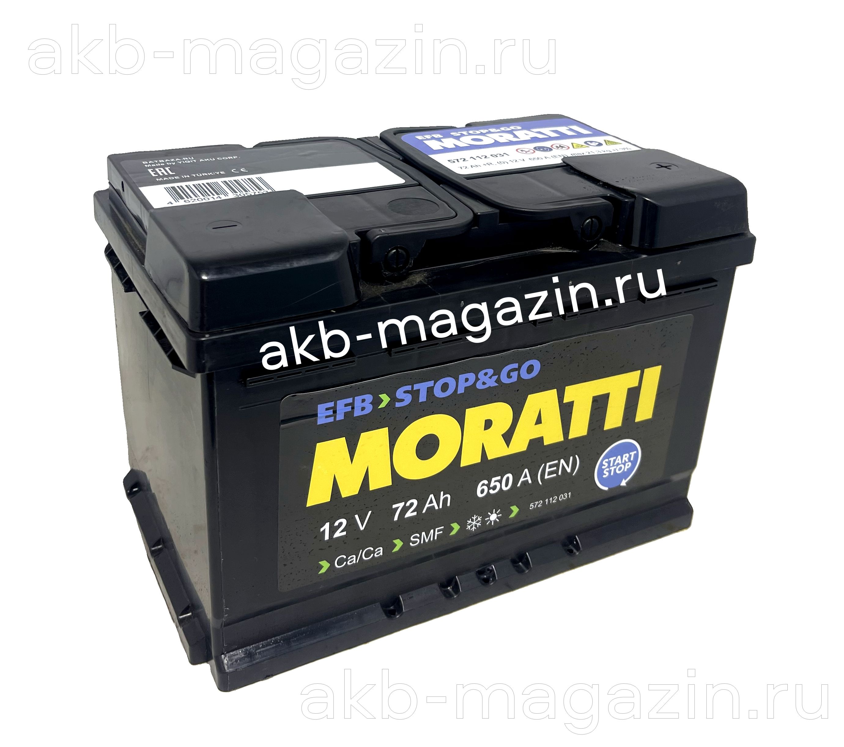 MORATTI Аккумулятор автомобильный, 72 А•ч, Обратная (-/+) полярность