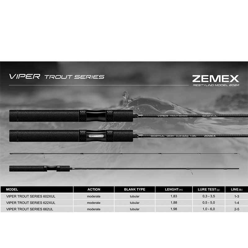 СпиннингZEMEX24VIPERTROUT602XUL0,3-3,5гр