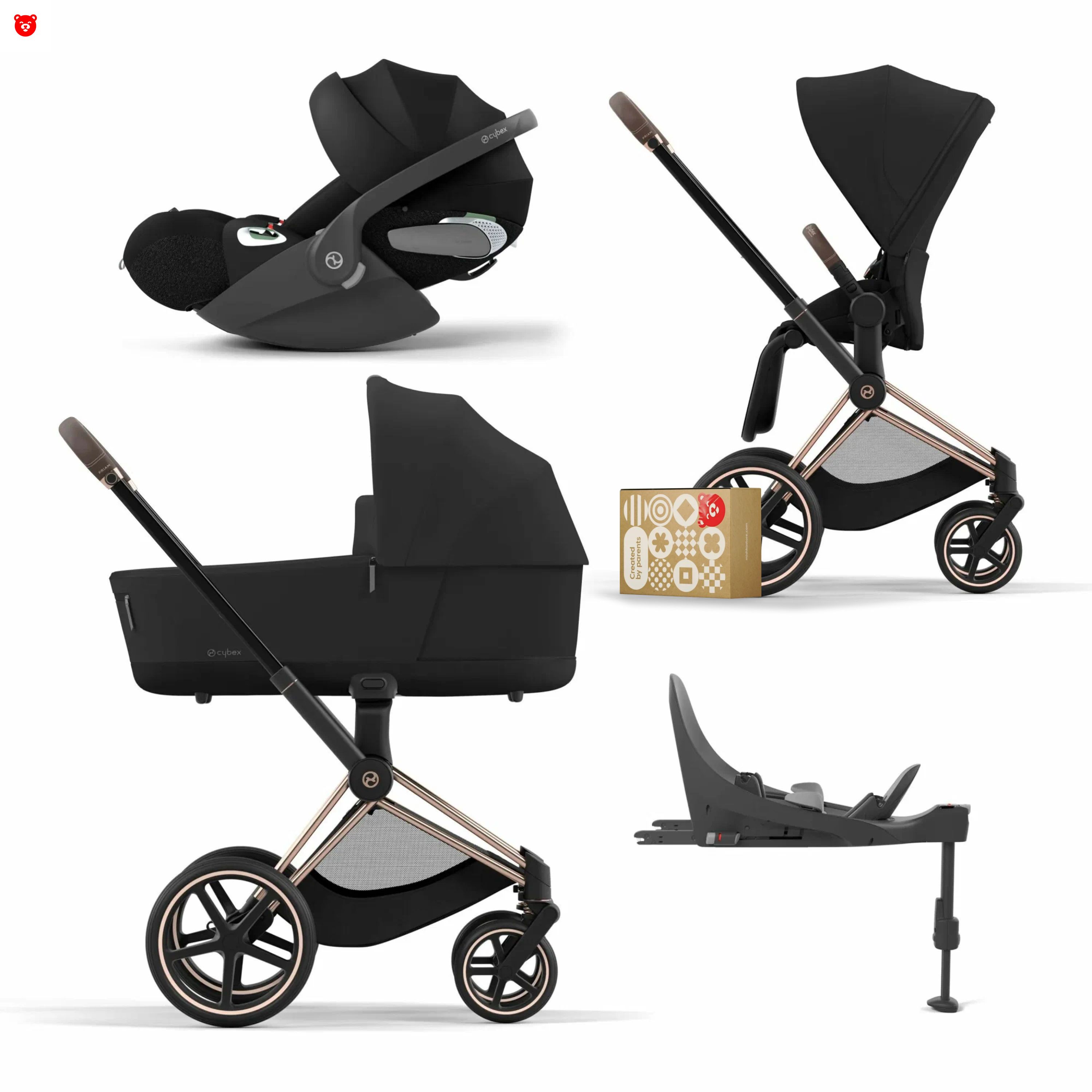 Cybex Priam IV Коляска 4 в 1, шасси Rose Gold/Sepia Black