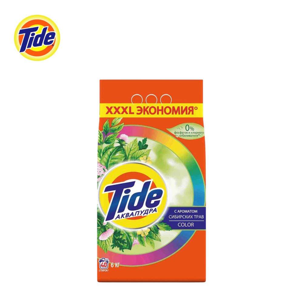 Стиральный Порошок Tide Сибирские Травы Color, 6 кг, 40 Стирок