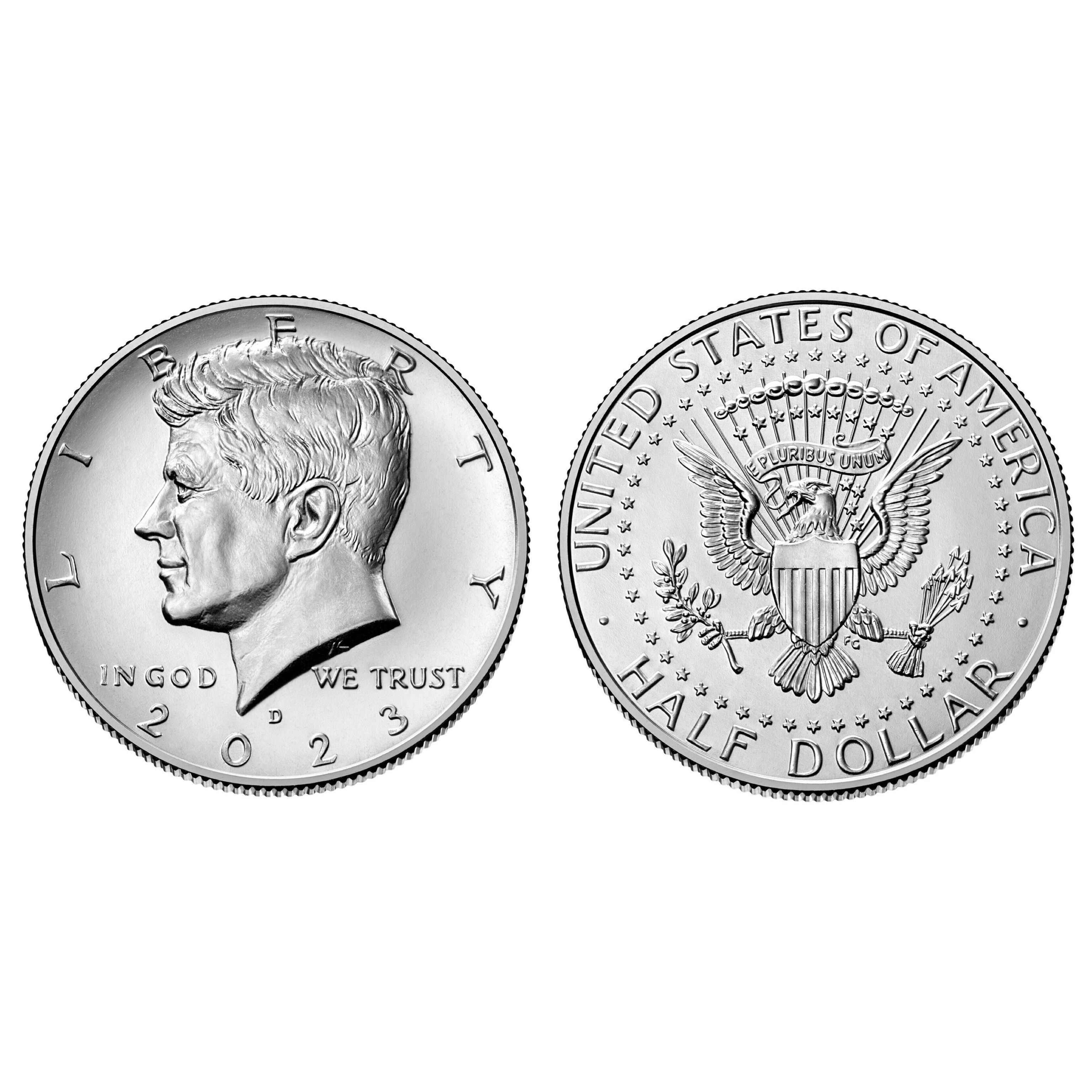 Монета 1/2 доллара (half dollar) Кеннеди. D США 2023 UNC