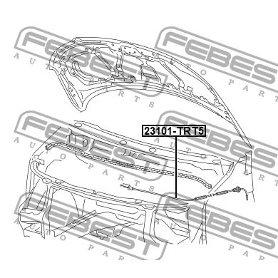 Трос привода открывания замка капота VOLKSWAGEN TRANSPORTER 7H 2003-2010 23101-TRT5 FEBEST 23101-TRT5