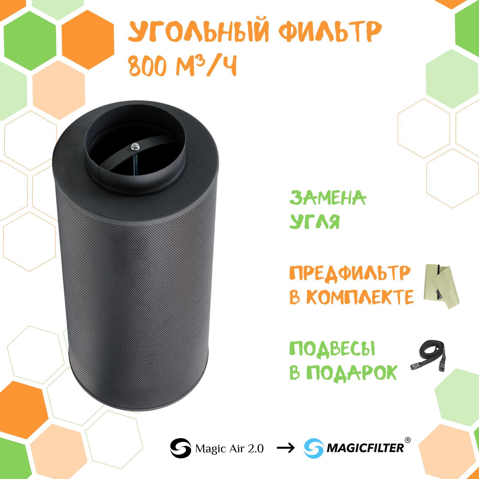 MAGICFILTER 800/150 Угольный фильтр многоразовый для очистки воздуха