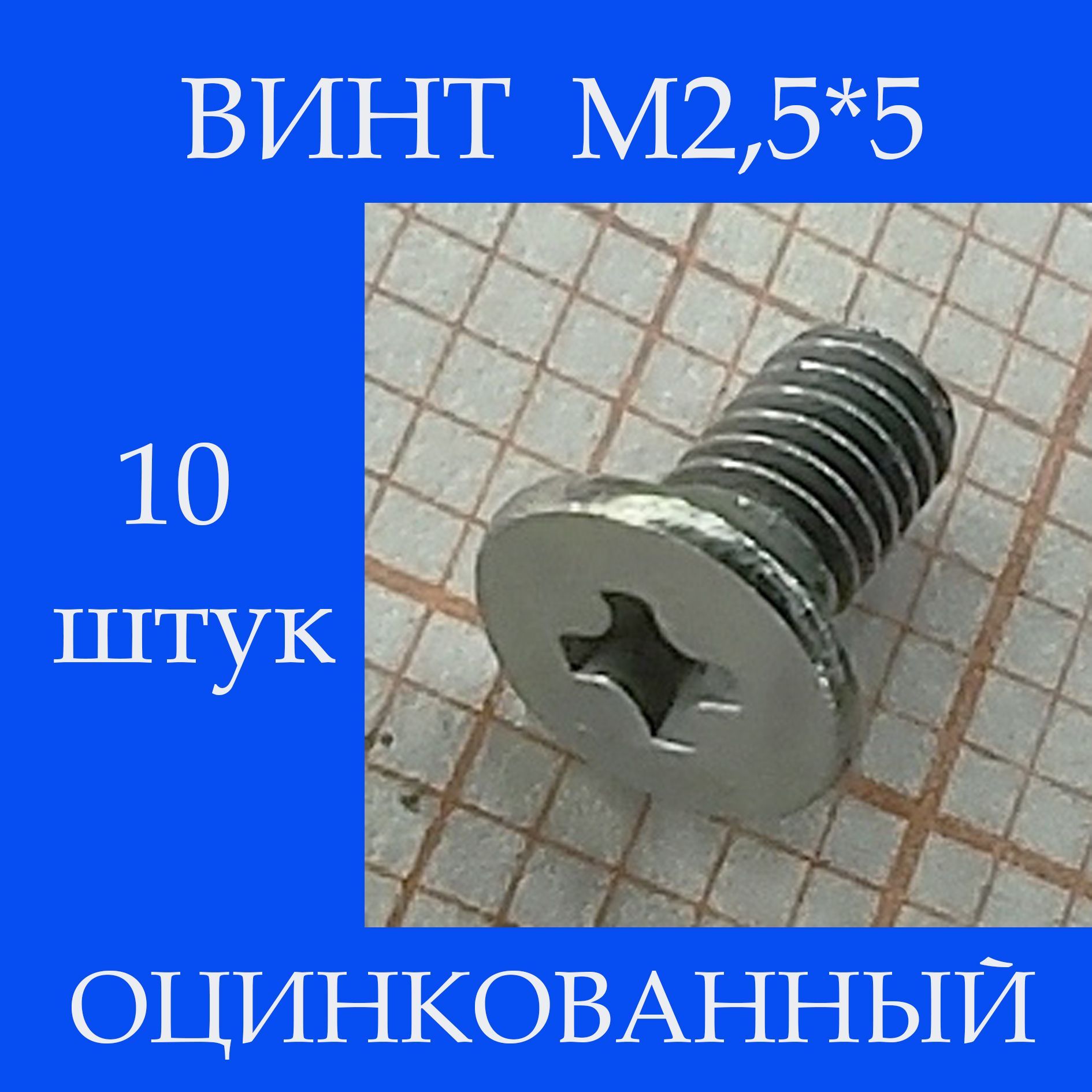 Винт M2,5 x, головка: Потайная, 10 шт.