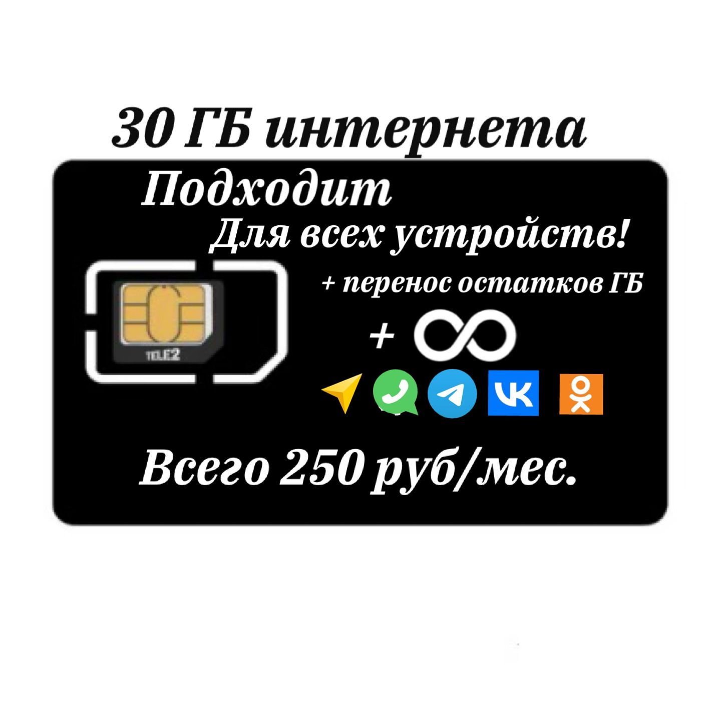 SIM-карта сим карта для всех устройств_78651100 (Вся Россия)