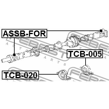 Подшипник опоры карданного вала LEXUS RX 08-15, 15- TCB-005 FEBEST TCB-005