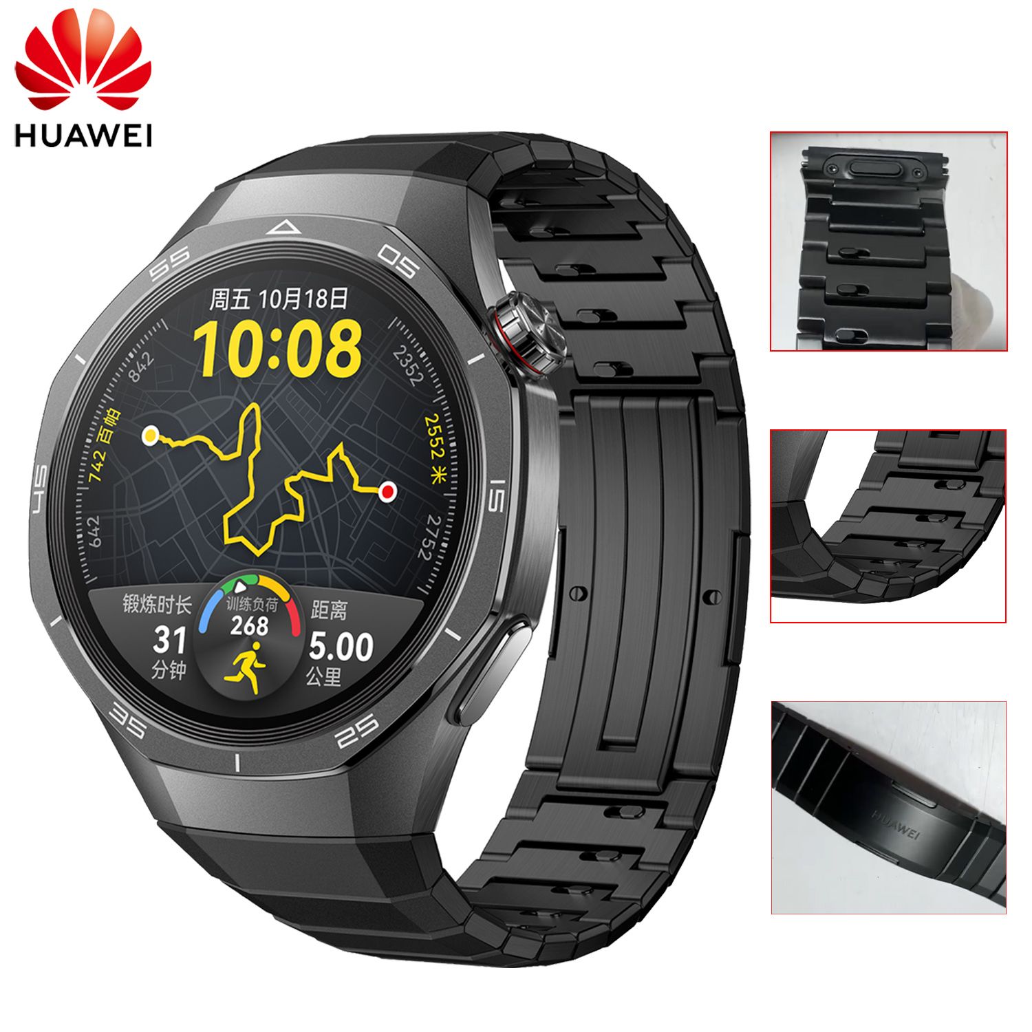 ТитановыйремешокHUAWEIWATCHGT5Pro(46мм),черный