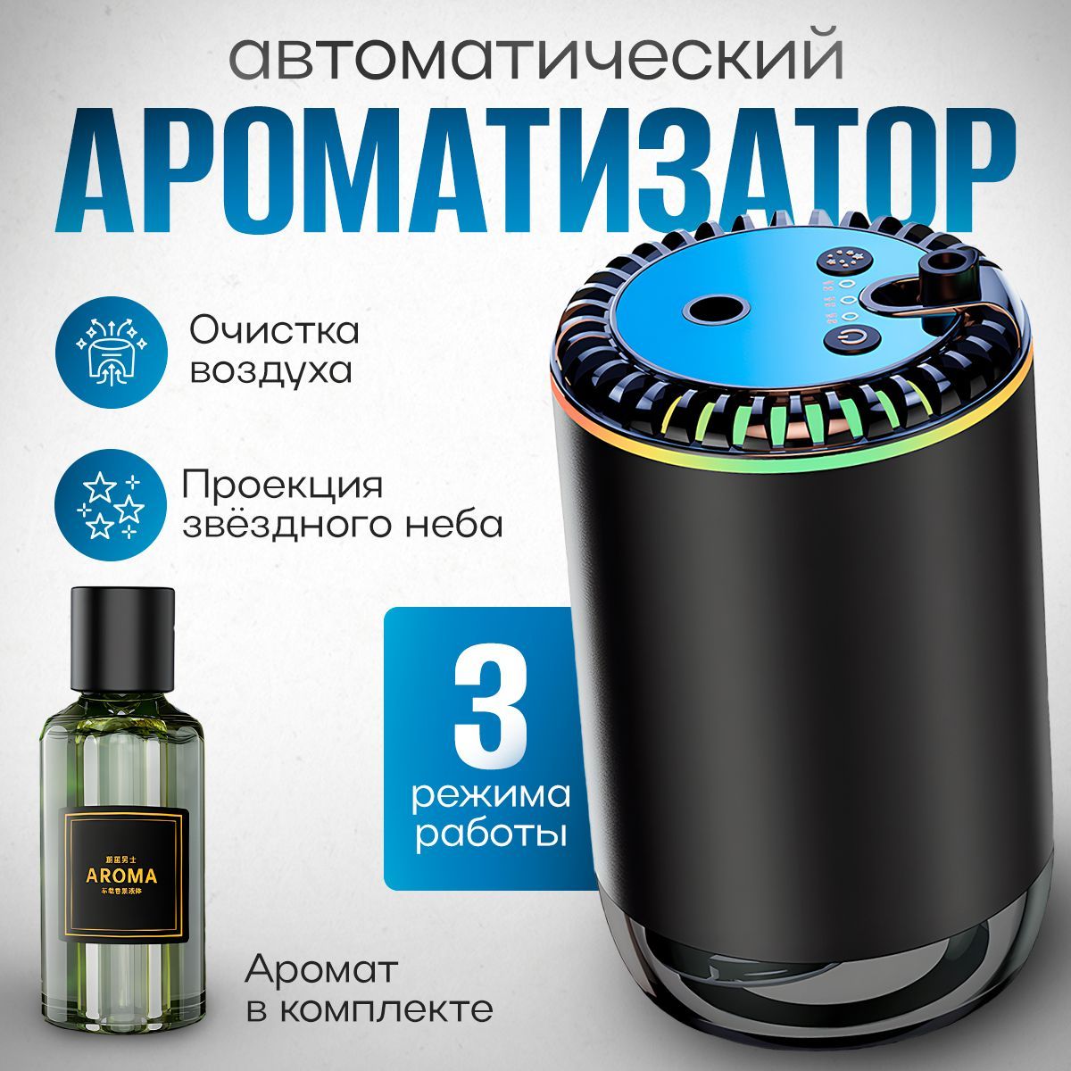 Умный автомобильный ароматизатор с проекцией звездного неба купить на OZON по низкой цене (1628150249)