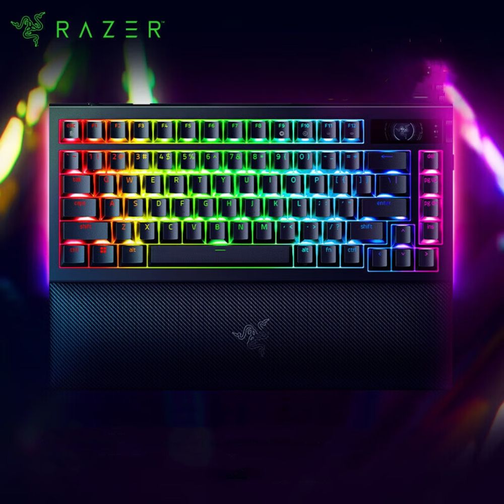 RazerИгроваяклавиатурабеспроводнаяBlackWidowV4Pro75%,(RazerOrange),Английскаяраскладка,черный