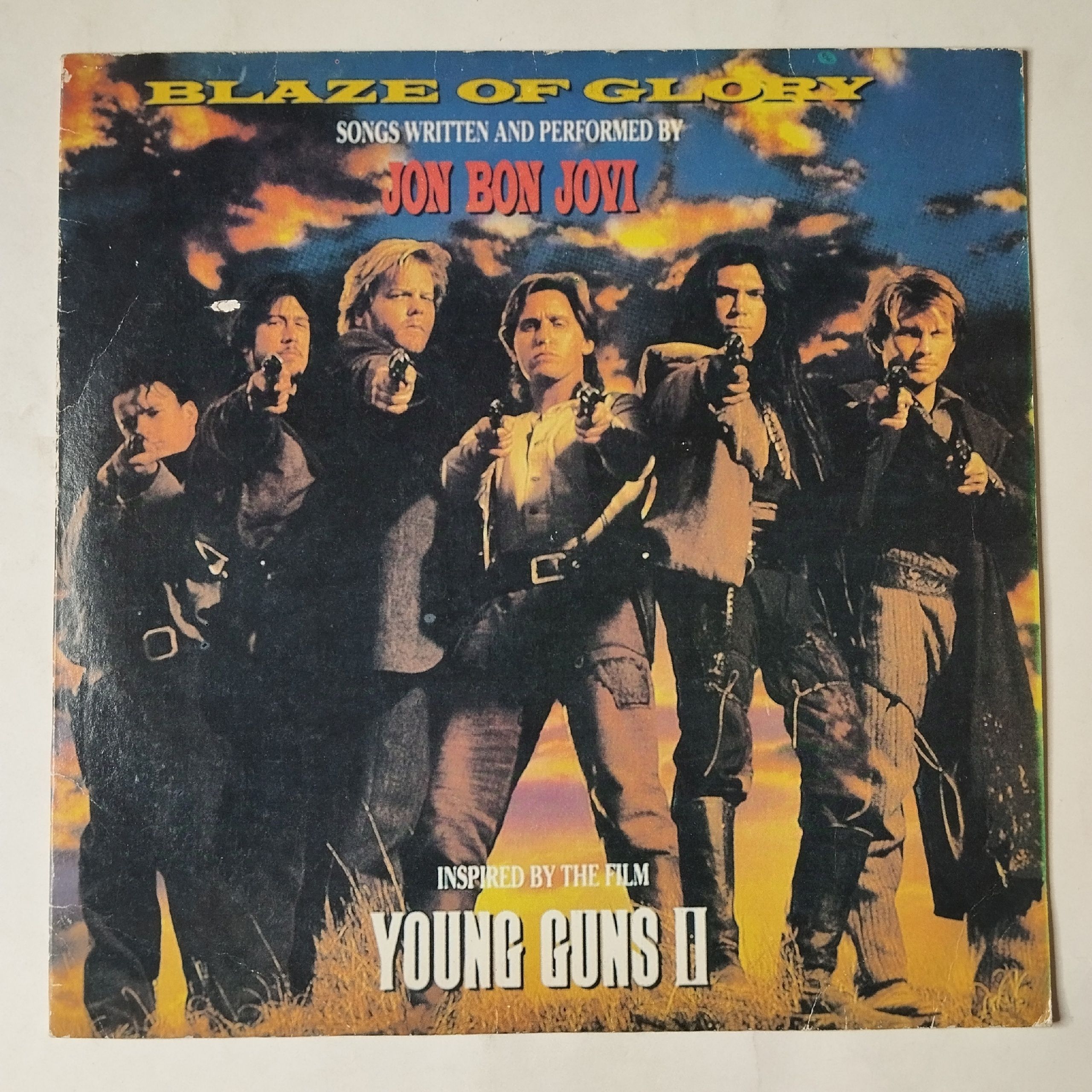 Винтажная виниловая пластинка LP Jon Bon Jovi Blaze Of Glory (Россия 1992) Billy Get Your Guns